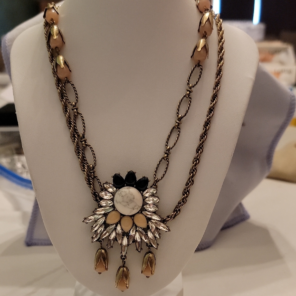 Statement Necklace And Earrings.